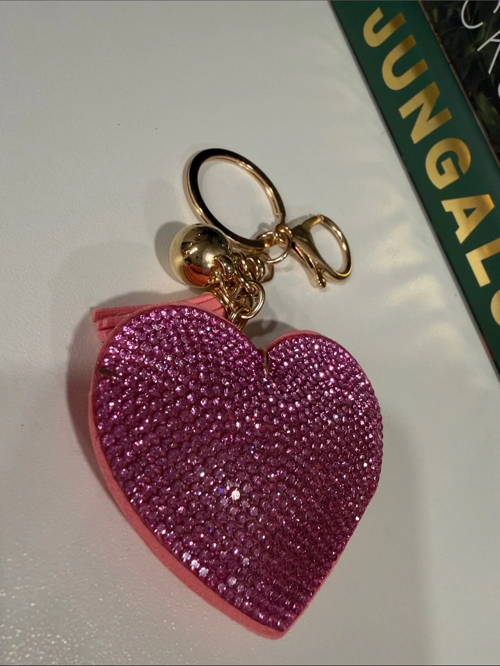 Heart Crystal Keychain - Pink